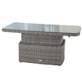 BORNEO rattan étkezőasztal / tárolóasztal 150 x 80 cm (szürke) - BútorWebáruház24 - Bútor vásárlás online olcsón