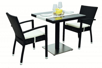Garden rattan szerelvény GINA 1 + 2 (fekete) - BútorWebáruház24 - Bútor vásárlás online olcsón