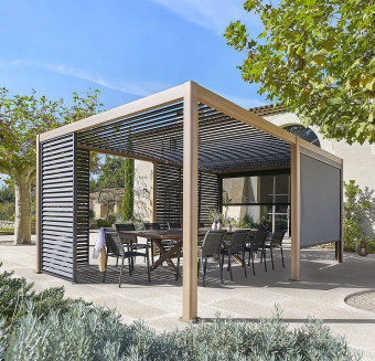 Kerti alumínium pavilon MEGAN 6x3 m (fa hatás) - BútorWebáruház24 - Bútor vásárlás online olcsón