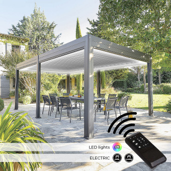 Kerti alumínium pavilon elektromos MEGAN 6x3 m (grafit) - BútorWebáruház24 - Bútor vásárlás online olcsón
