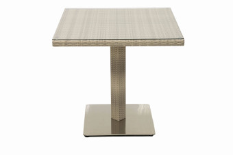 Kerti rattan asztal GINA 80x80 cm-es (szürke-bézs) - BútorWebáruház24 - Bútor vásárlás online olcsón
