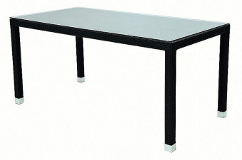 Kerti rattan asztal NAPOLI 160x80 cm-es (fekete) - BútorWebáruház24 - Bútor vásárlás online olcsón