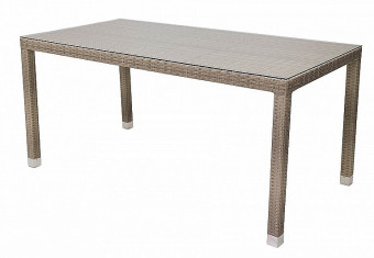 Kerti rattan asztal NAPOLI 160x80 cm (szürke-bézs) - BútorWebáruház24 - Bútor vásárlás online olcsón