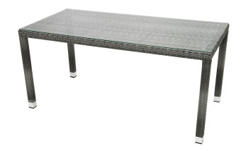 Kerti rattan asztal NAPOLI 160x80 cm (szürke) - BútorWebáruház24 - Bútor vásárlás online olcsón