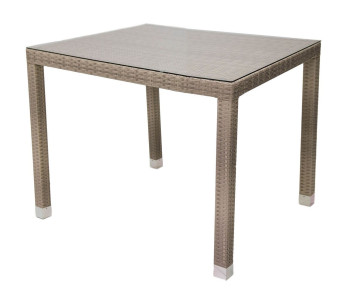 Kerti rattan asztal NAPOLI 80x80 cm-es (szürke-bézs) - BútorWebáruház24 - Bútor vásárlás online olcsón
