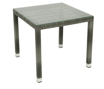 Kerti rattan asztal NAPOLI 80x80 cm (szürke) - BútorWebáruház24 - Bútor vásárlás online olcsón