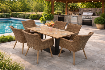 Kerti rattan szett MALIBU 1+6 (bézs-barna) - BútorWebáruház24 - Bútor vásárlás online olcsón