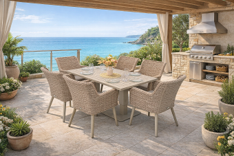 Kerti rattan szett MALIBU 1+6 (cappuccino) - BútorWebáruház24 - Bútor vásárlás online olcsón