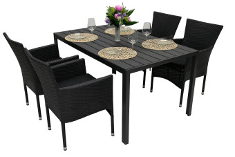Kerti rattan szett PALERMO 1+4 (különböző hosszúságú) asztal 205x90 cm - BútorWebáruház24 - Bútor vásárlás online olcsón