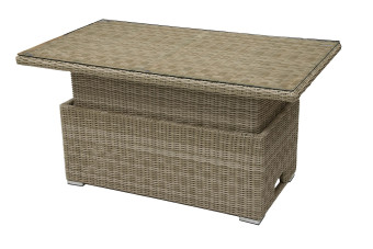 Kihúzható rattan étkezőasztal / tároló 140 x 80 cm SEVILLA (bézs) - BútorWebáruház24 - Bútor vásárlás online olcsón