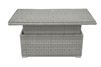 Kihúzható rattan étkezőasztal / tároló 140 x 80 cm SEVILLA (szürke) - BútorWebáruház24 - Bútor vásárlás online olcsón