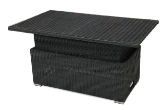 Kihúzható rattan étkezőasztal / tároló 140 x 80 cm SEVILLE (antracit) - BútorWebáruház24 - Bútor vásárlás online olcsón