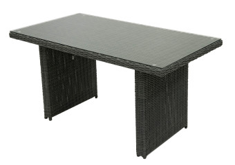 Rattan asztal 140 x 80 cm SEVILLE (antracit) - BútorWebáruház24 - Bútor vásárlás online olcsón