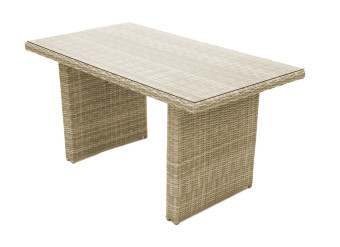Rattan asztal 140 x 80 cm SEVILLE (bézs) - BútorWebáruház24 - Bútor vásárlás online olcsón