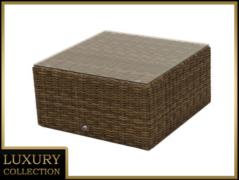 Rattan asztal / puff 73 x 73 cm BORNEO LUXURY (barna) - BútorWebáruház24 - Bútor vásárlás online olcsón