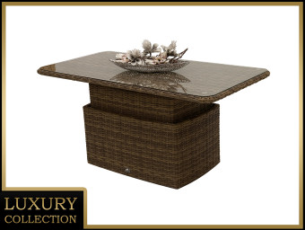 Rattan asztali kihúzható étkező / tároló 150 x 80 cm BORNEO LUXURY (barna) - BútorWebáruház24 - Bútor vásárlás online olcsón
