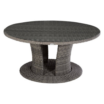 Rattan étkezőasztal BORNEO LUXURY átmérője 160 cm (szürke) - BútorWebáruház24 - Bútor vásárlás online olcsón