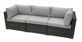 Rattan háromüléses pad SEVILLE (antracit) - BútorWebáruház24 - Bútor vásárlás online olcsón
