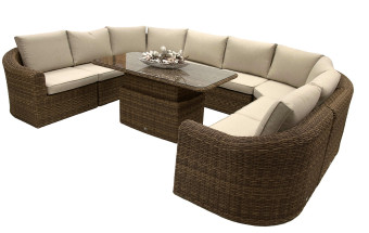 Rattan moduláris étkezőgarnitúra BORNEO LUXURY 9 személyes (barna) - BútorWebáruház24 - Bútor vásárlás online olcsón