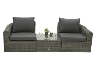 Rattan moduláris készlet BORNEO LUXURY 2-3 fő részére (szürke) - BútorWebáruház24 - Bútor vásárlás online olcsón