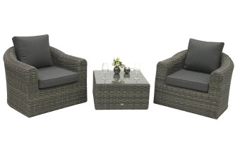 Rattan moduláris készlet BORNEO LUXURY 2 fő részére (szürke) - BútorWebáruház24 - Bútor vásárlás online olcsón
