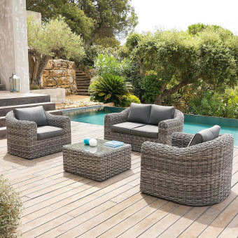 Rattan moduláris készlet BORNEO LUXURY 4 fő részére (szürke) - BútorWebáruház24 - Bútor vásárlás online olcsón