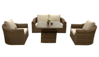 Rattan moduláris készlet BORNEO LUXURY 4 személyes (barna) - BútorWebáruház24 - Bútor vásárlás online olcsón
