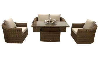 Rattan moduláris készlet BORNEO LUXURY 4 személyes (barna) - BútorWebáruház24 - Bútor vásárlás online olcsón