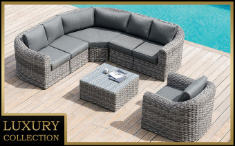 Rattan moduláris készlet BORNEO LUXURY 6 fő részére (szürke) - BútorWebáruház24 - Bútor vásárlás online olcsón