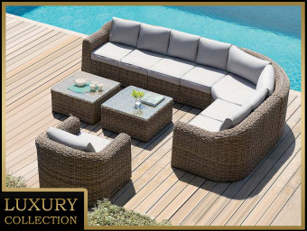 Rattan moduláris készlet BORNEO LUXURY 8 személyes (barna) - BútorWebáruház24 - Bútor vásárlás online olcsón