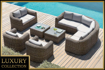 Rattan moduláris készlet BORNEO LUXURY 9 fő részére (barna) - BútorWebáruház24 - Bútor vásárlás online olcsón