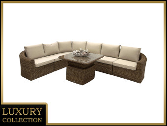 Rattan moduláris készlet sarok BORNEO LUXURY 6 személyes (barna) - BútorWebáruház24 - Bútor vásárlás online olcsón