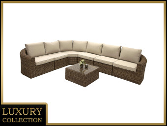 Rattan moduláris készlet sarok BORNEO LUXURY 6 személyes (barna) - BútorWebáruház24 - Bútor vásárlás online olcsón
