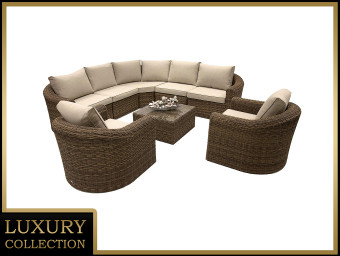 Rattan moduláris készlet sarok BORNEO LUXURY 7 személyes (barna) - BútorWebáruház24 - Bútor vásárlás online olcsón