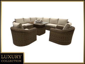Rattan moduláris készlet sarok BORNEO LUXURY 8 személyes (barna) - BútorWebáruház24 - Bútor vásárlás online olcsón