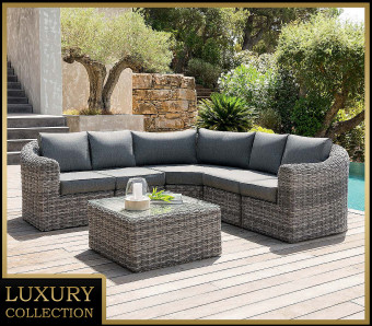 Rattan moduláris sarokkészlet BORNEO LUXURY (szürke) - BútorWebáruház24 - Bútor vásárlás online olcsón