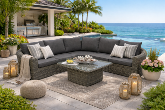 Rattan moduláris szett BORNEO LUXURY 5 személyes (szürke) - BútorWebáruház24 - Bútor vásárlás online olcsón