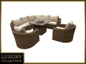Rattan moduláris szett BORNEO LUXURY 7 személyes (barna) - BútorWebáruház24 - Bútor vásárlás online olcsón