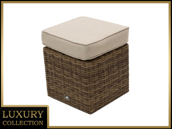 Rattan puff 40 x 40 cm BORNEO LUXURY (barna) - BútorWebáruház24 - Bútor vásárlás online olcsón
