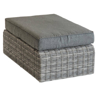 Rattan puff párnázás 105 x 60 cm BORNEO (szürke) - BútorWebáruház24 - Bútor vásárlás online olcsón