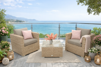Rattan variálható szett MALIBU 2 fő részére (cappuccino) - BútorWebáruház24 - Bútor vásárlás online olcsón
