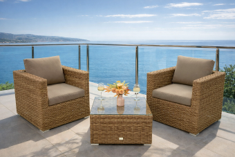 Rattan variálható ülőgarnitúra MALIBU 2 fő részére (bézs-barna) - BútorWebáruház24 - Bútor vásárlás online olcsón