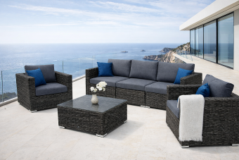 Rattan variálható ülőgarnitúra MALIBU 5 fő részére (szürke) - BútorWebáruház24 - Bútor vásárlás online olcsón
