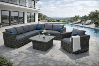 Rattan variálható ülőgarnitúra MALIBU 6 fő részére (szürke) - BútorWebáruház24 - Bútor vásárlás online olcsón