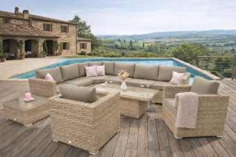 Rattan variálható ülőgarnitúra MALIBU 8 fő részére (cappuccino) - BútorWebáruház24 - Bútor vásárlás online olcsón