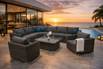 Rattan variálható ülőgarnitúra MALIBU 8 fő részére (szürke) - BútorWebáruház24 - Bútor vásárlás online olcsón