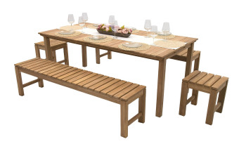 Teak kerti elrendezés JOHNSON 1+2+2 - BútorWebáruház24 - Bútor vásárlás online olcsón