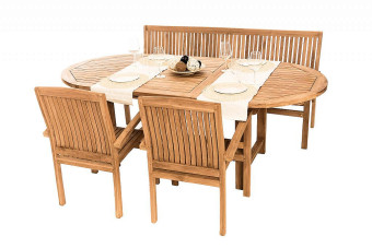 Teak kerti elrendezés OREGON 1 + 2 + 1 - BútorWebáruház24 - Bútor vásárlás online olcsón