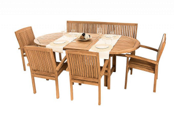 Teak kerti elrendezés OREGON 1 + 4 + 1 - BútorWebáruház24 - Bútor vásárlás online olcsón
