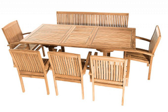 Teak kerti elrendezés TWIN 1 + 5 + 1 - BútorWebáruház24 - Bútor vásárlás online olcsón